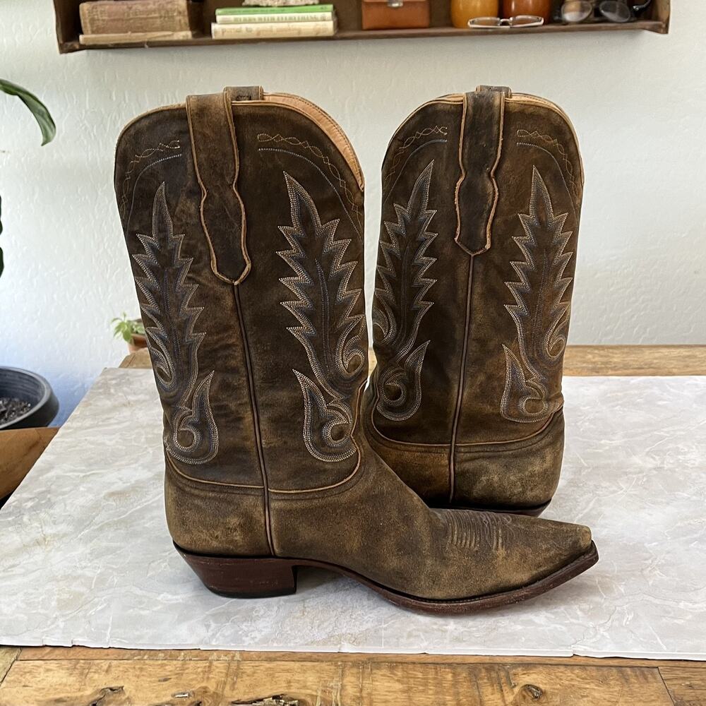 Boot Star by Old Gringo Brown Distressed Cowboy Western Boots Mens 13D Leather - Picture 7 of 16